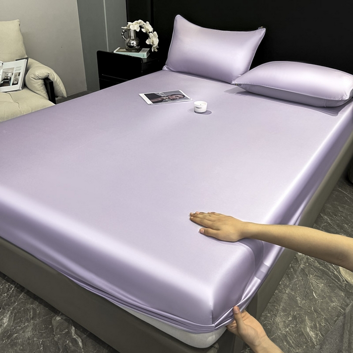 91家纺网 家纺一手货源 找家纺 ab家纺 2025新款莱赛尔单床笠 云霞紫