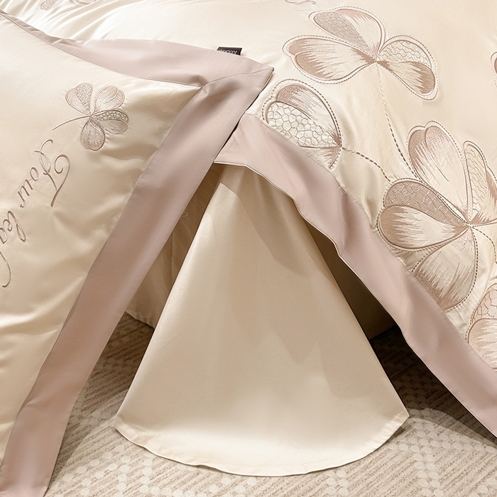 91家纺网 家纺一手货源 找家纺 （总）【直播爆款】A类全棉四件套纯棉轻奢重工刺绣床单床笠夏季床单床笠床上用品