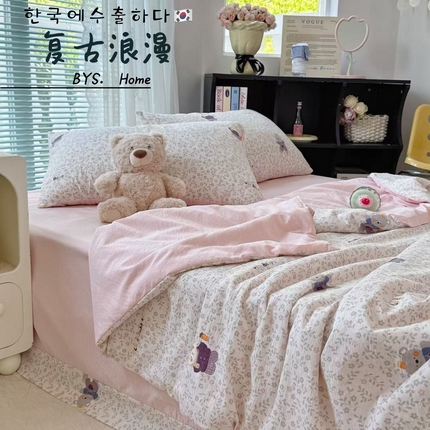 暖伊家居 2025新款云感双层纱夏被四件套 复古浪漫