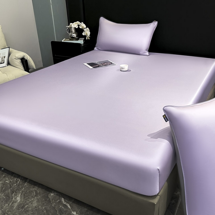 91家纺网 家纺一手货源 找家纺 ab家纺 2025新款莱赛尔单床笠 云霞紫