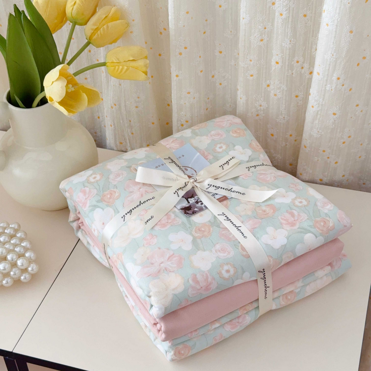 91家纺网 家纺一手货源 找家纺 于果 2025新款双层纱四件套第五批 乔德花园