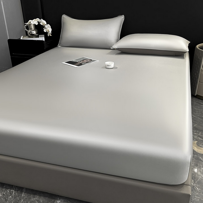 91家纺网 家纺一手货源 找家纺 ab家纺 2025新款莱赛尔单床笠 烟灰