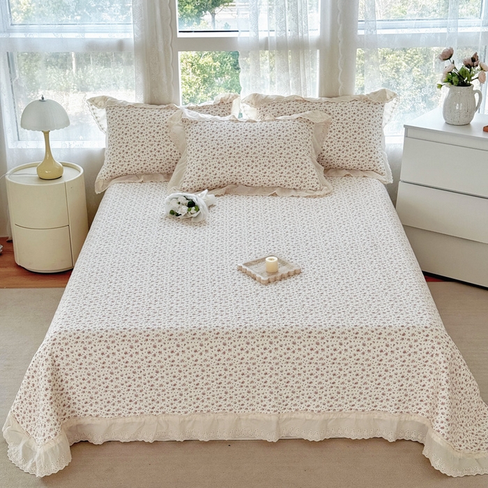 91家纺网 家纺一手货源 找家纺 添越家纺2025新款纯棉砂洗床盖三件套四件套系列时光恋人