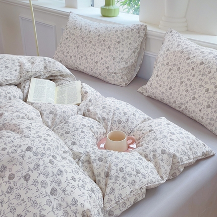 91家纺网 家纺一手货源 找家纺 （总）集布 2025新款活性印染全棉双层纱四件套