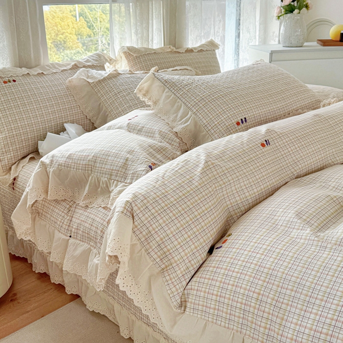 91家纺网 家纺一手货源 找家纺 添越家纺2025新款纯棉砂洗床盖三件套四件套系列幽梦