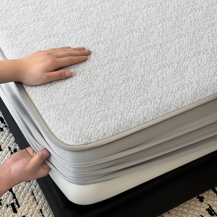 91家纺网 家纺一手货源 找家纺 九花鹿 2025新款凉感肌理纹冰丝席-床笠款 床笠款-肌理纹(银灰）