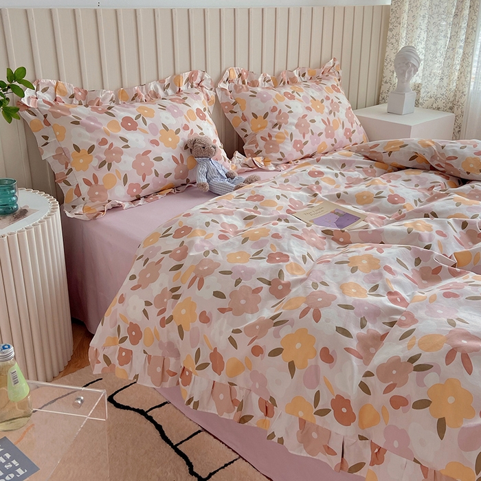 91家纺网 家纺一手货源 找家纺 （总）绫韵家纺 2025夏季全棉花边款小意境荷叶边特价系列