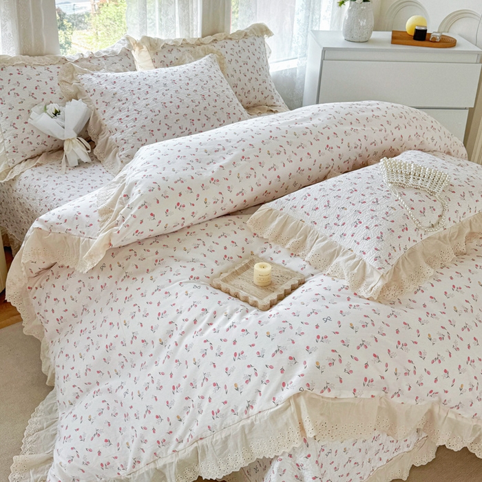 91家纺网 家纺一手货源 找家纺 添越家纺2025新款纯棉砂洗床盖三件套四件套系列遇见