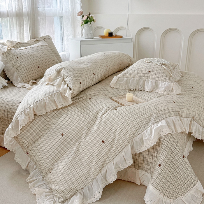 91家纺网 家纺一手货源 找家纺 添越家纺2025新款纯棉砂洗床盖三件套四件套系列简尚