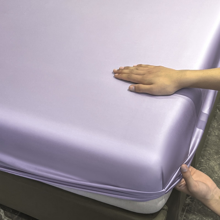 91家纺网 家纺一手货源 找家纺 ab家纺 2025新款莱赛尔单床笠 云霞紫