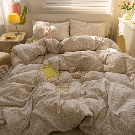 91家纺网 家纺一手货源 找家纺 （总）缦绣阁家纺 2025新款A类有氧针织棉印花四件套床单款床笠款四件套宿舍三件套