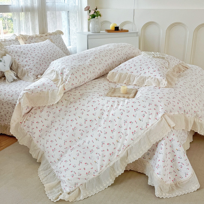 91家纺网 家纺一手货源 找家纺 添越家纺2025新款纯棉砂洗床盖三件套四件套系列遇见