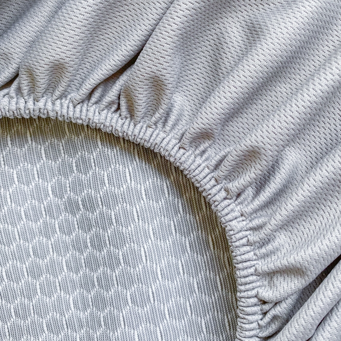 91家纺网 家纺一手货源 找家纺 千朵 2025新款凉感PE冰豆豆提花床笠款凉席 星星兔香槟