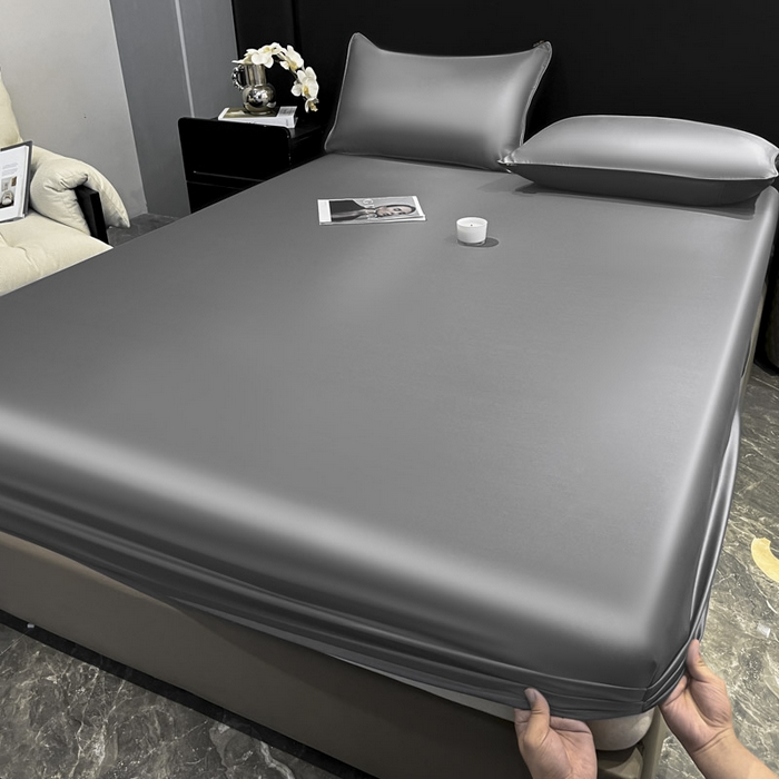 91家纺网 家纺一手货源 找家纺 ab家纺 2025新款莱赛尔单床笠 摩登灰