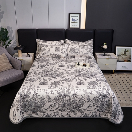 91家纺网 家纺一手货源 找家纺 （总）梦卓家纺 2025新款冰丝凉席床单款凉席三件套