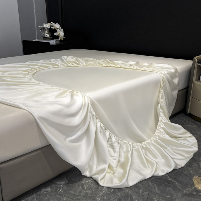 91家纺网 家纺一手货源 找家纺 ab家纺 2025新款莱赛尔单床笠 珍珠白