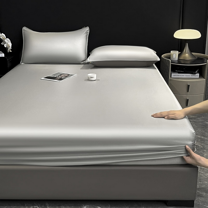 91家纺网 家纺一手货源 找家纺 ab家纺 2025新款莱赛尔单床笠 烟灰