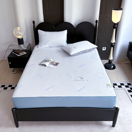 91家纺网 家纺一手货源 找家纺 网客家纺 2025新款凉豆豆凉感麻绳床笠款凉席 花朵款-湖水蓝