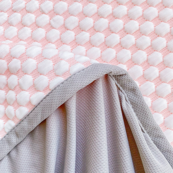 91家纺网 家纺一手货源 找家纺 千朵 2025新款凉感PE冰豆豆提花床笠款凉席 星星兔粉