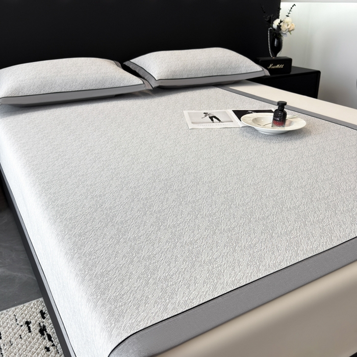 91家纺网 家纺一手货源 找家纺 九花鹿 2025新款凉感肌理纹冰丝席-床席款 肌理纹(银灰）