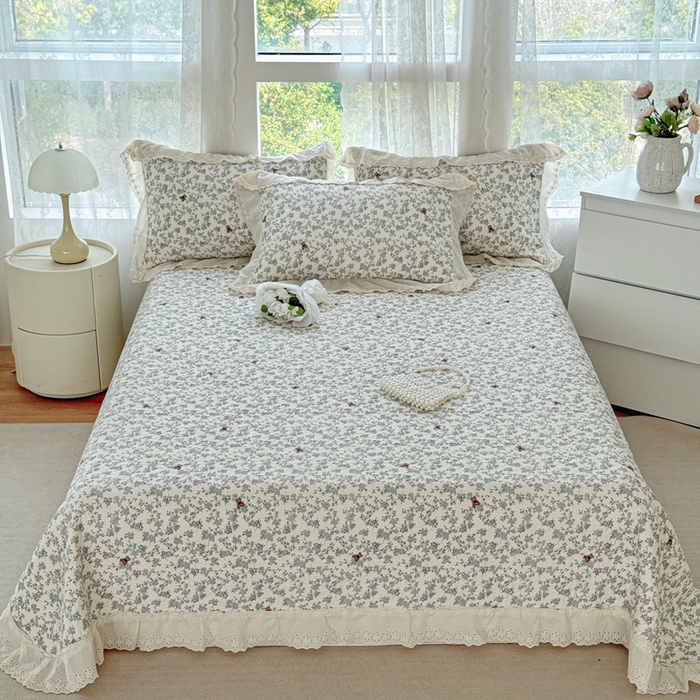 91家纺网 家纺一手货源 找家纺 添越家纺2025新款纯棉砂洗床盖三件套四件套系列奥罗拉