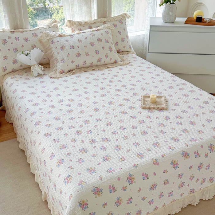 91家纺网 家纺一手货源 找家纺 添越家纺2025新款纯棉砂洗床盖三件套四件套系列花语