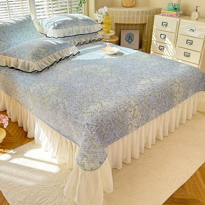 91家纺网 家纺一手货源 找家纺 金盛皇朝家纺 2025夏季新款冰丝凉豆豆床盖凉席 洛可可蔓