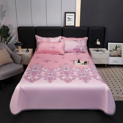 91家纺网 家纺一手货源 找家纺 （总）梦卓家纺 2025新款冰丝凉席床单款凉席三件套