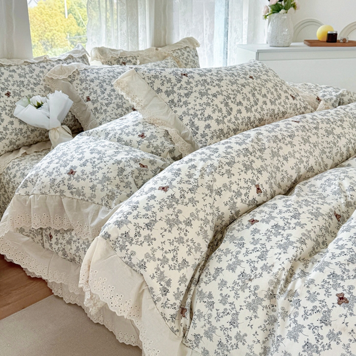 91家纺网 家纺一手货源 找家纺 添越家纺2025新款纯棉砂洗床盖三件套四件套系列奥罗拉