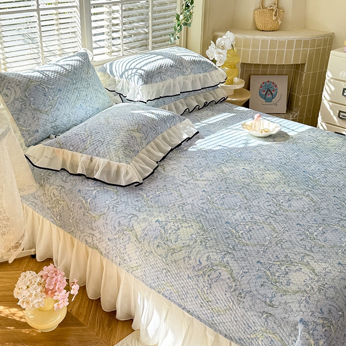 91家纺网 家纺一手货源 找家纺 金盛皇朝家纺 2025夏季新款冰丝凉豆豆床盖凉席 洛可可蔓