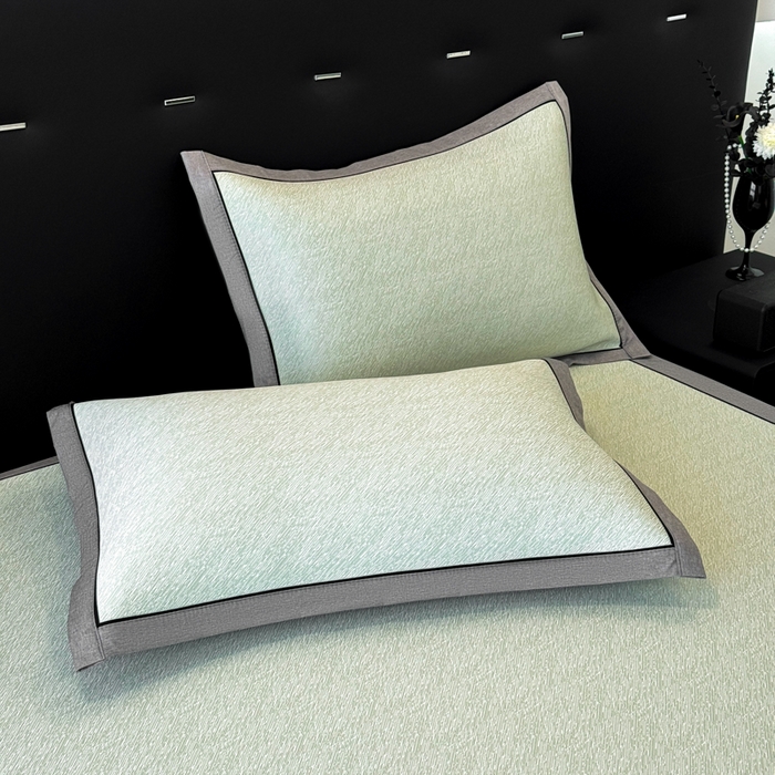 91家纺网 家纺一手货源 找家纺 九花鹿 2025新款凉感肌理纹冰丝席-床席款 肌理纹(豆绿）