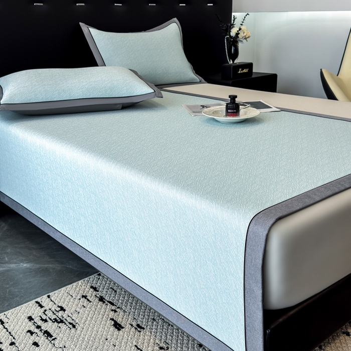 91家纺网 家纺一手货源 找家纺 （总）九花鹿 2025新款凉感肌理纹冰丝席-床席款