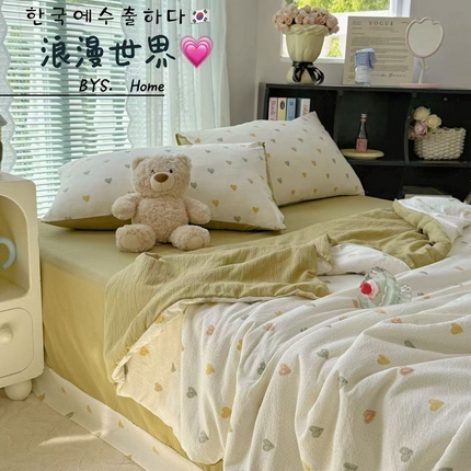 91家纺网 家纺一手货源 找家纺 （总）暖伊家居2025新款云感双层纱夏被四件套