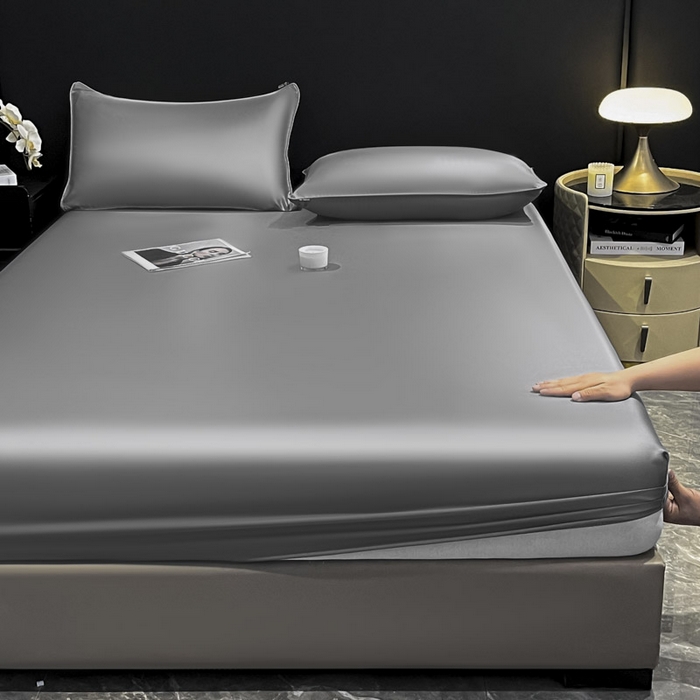 91家纺网 家纺一手货源 找家纺 ab家纺 2025新款莱赛尔单床笠 摩登灰