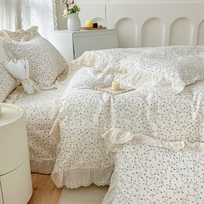 91家纺网 家纺一手货源 找家纺 添越家纺2025新款纯棉砂洗床盖三件套四件套系列伊澜