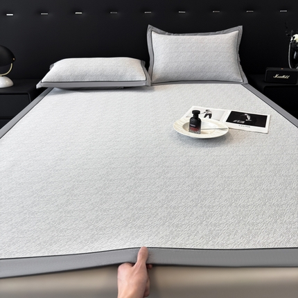九花鹿 2025新款凉感肌理纹冰丝席-床席款 肌理纹(银灰）