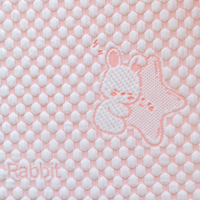 91家纺网 家纺一手货源 找家纺 千朵 2025新款凉感PE冰豆豆提花床笠款凉席 星星兔粉