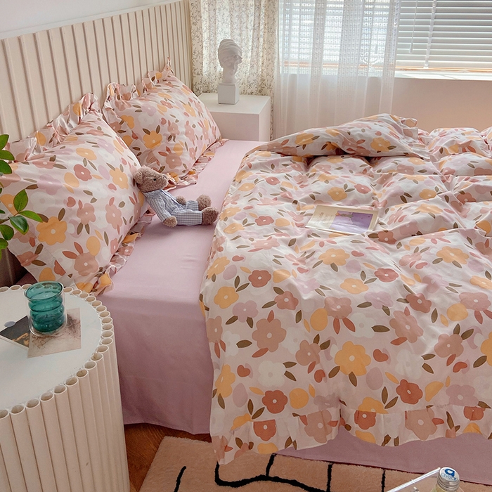 91家纺网 家纺一手货源 找家纺 （总）绫韵家纺 2025夏季全棉花边款小意境荷叶边特价系列