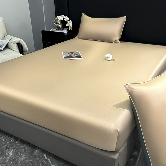 91家纺网 家纺一手货源 找家纺 ab家纺 2025新款莱赛尔单床笠 卡其