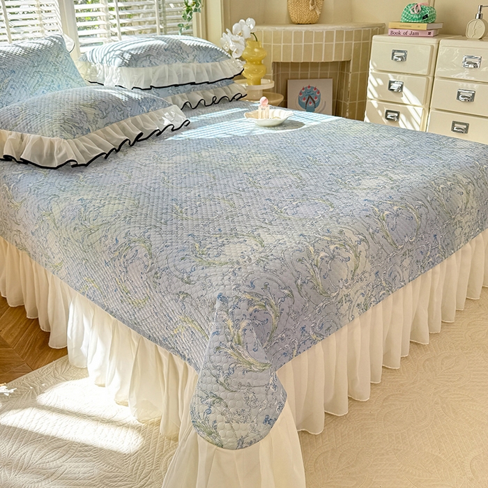 91家纺网 家纺一手货源 找家纺 金盛皇朝家纺 2025夏季新款冰丝凉豆豆床盖凉席 洛可可蔓