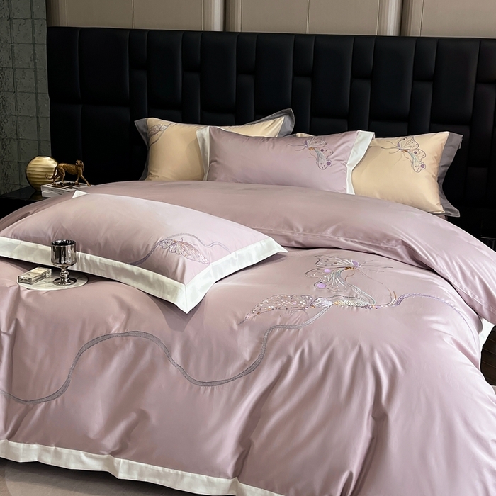 91家纺网 家纺一手货源 找家纺 （总）瑞雪家居 2025新款50双股长绒棉纯棉绣花四件套