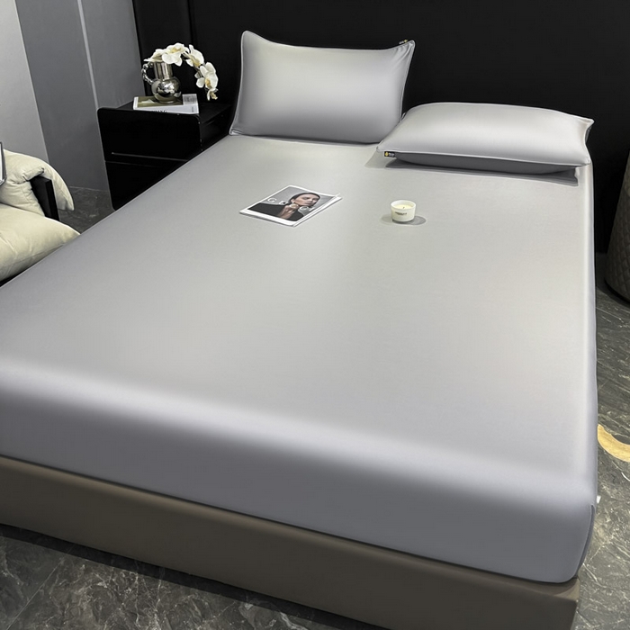 91家纺网 家纺一手货源 找家纺 ab家纺 2025新款莱赛尔单床笠 巴黎灰