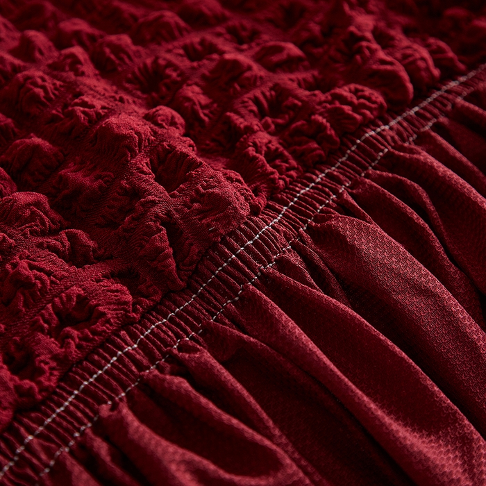 91家纺网 家纺一手货源 找家纺 飞翔家纺 2025新款泡泡纱沙发套 红色