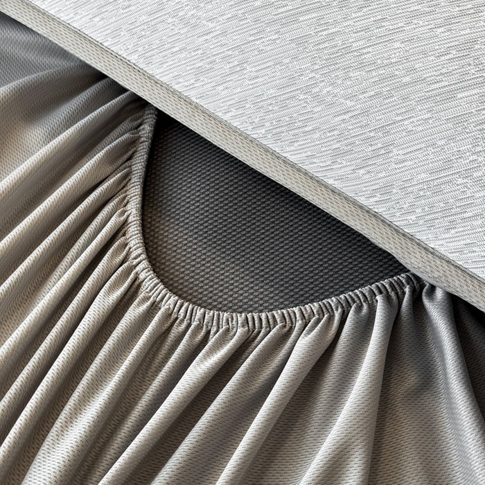 91家纺网 家纺一手货源 找家纺 九花鹿 2025新款凉感肌理纹冰丝席-床笠款 床笠款-肌理纹(银灰）