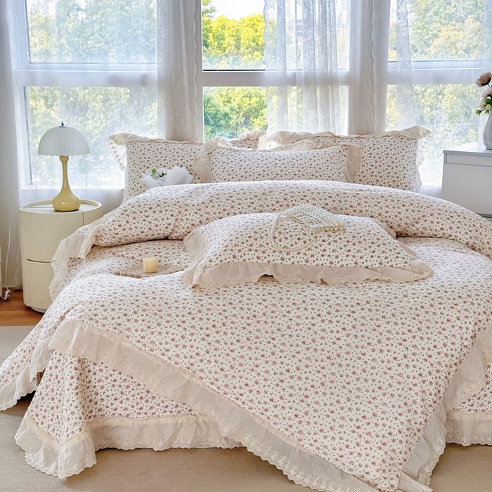 91家纺网 家纺一手货源 找家纺 添越家纺2025新款纯棉砂洗床盖三件套四件套系列时光恋人