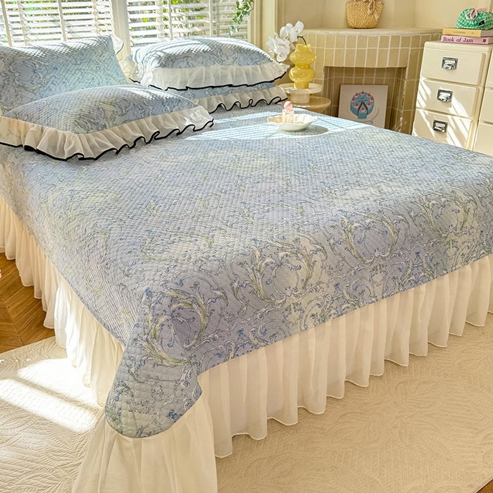 91家纺网 家纺一手货源 找家纺 金盛皇朝家纺 2025夏季新款冰丝凉豆豆床盖凉席 洛可可蔓