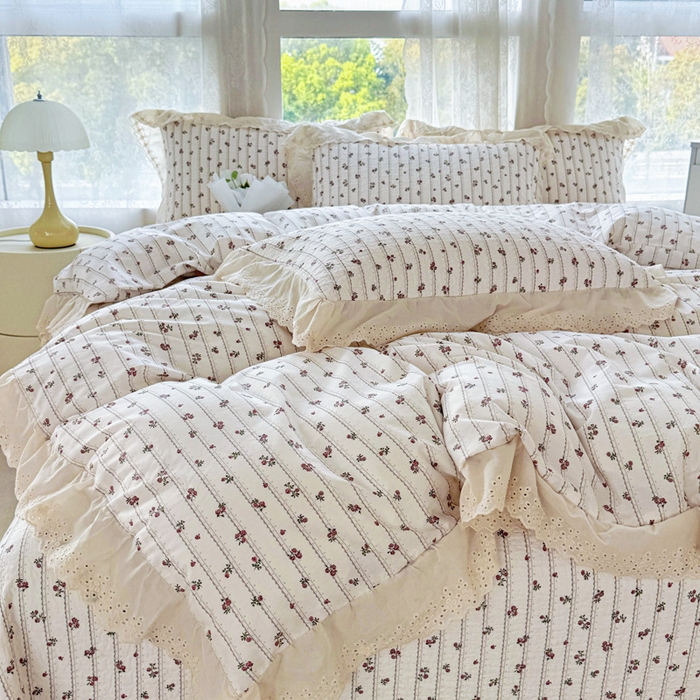 91家纺网 家纺一手货源 找家纺 添越家纺2025新款纯棉砂洗床盖三件套四件套系列梦的旋律