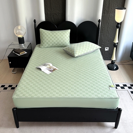 网客家纺 2025新款凉豆豆凉感麻绳床笠款凉席 H款-冰豆绿