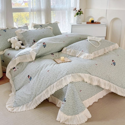 91家纺网 家纺一手货源 找家纺 （总）添越家纺2025新款纯棉砂洗床盖三件套四件套系列