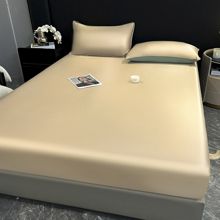 91家纺网 家纺一手货源 找家纺 ab家纺 2025新款莱赛尔单床笠 卡其